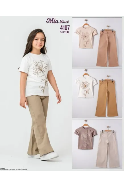 5-8 YEAR Girl PANT SET WITH T-SHIRT