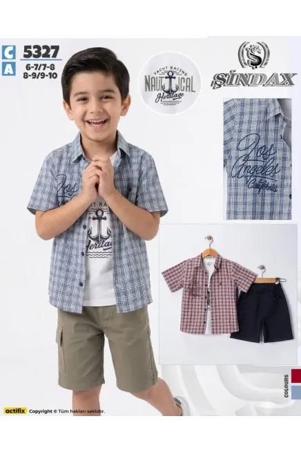 6-10 سنة صبي بدله قميص مع شورت