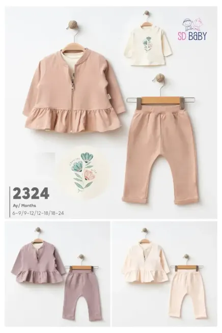 6-24 شهر فتاة ستره كارديجان مع سروال