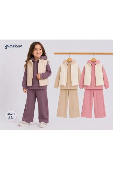 Yelekli Sweatshırtlu Pantolonlu Takım