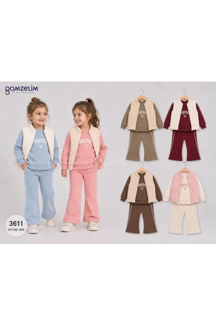 Yelekli Sweatshırtlu Pantolonlu Takım