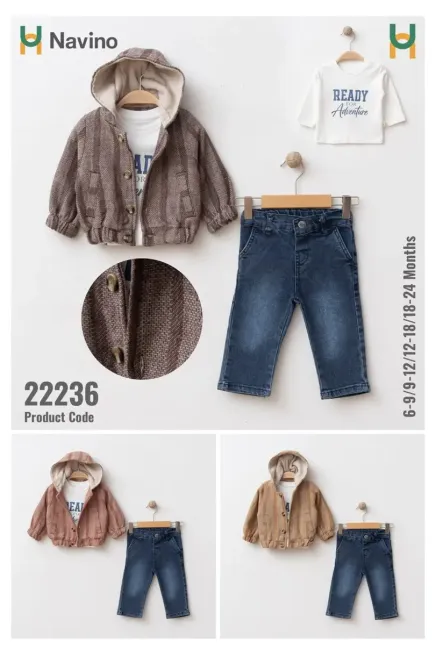 Ekose Kapüşonlu Ceketli Sweatshırtlu Pantolonlu Takım