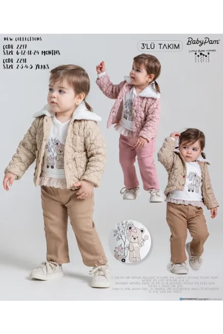 Nakışlı Ceketli Sweatshırtlu Pantolonlu Takım