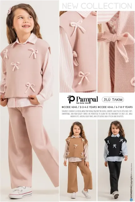 6-9 YEAR Girl PANT SET WITH SWETER VEST
