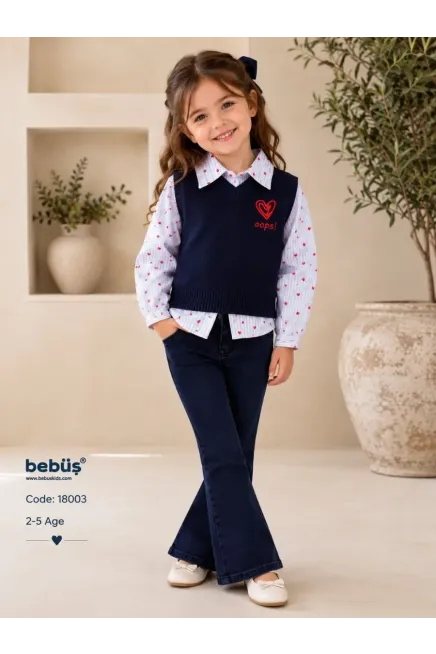 2-5 YEAR Girl PANT SET WITH SWETER VEST