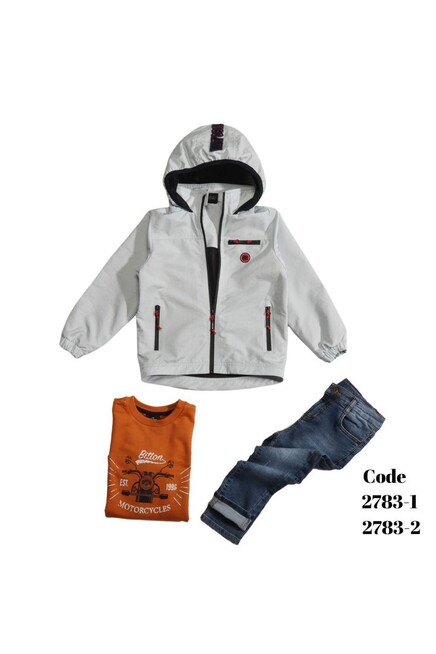 Baskili Sweatshirt Kot Pantolon Paraşüt Yağmurluk Takim