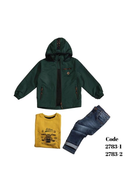 Baskili Sweatshirt Kot Pantolon Paraşüt Yağmurluk Takim