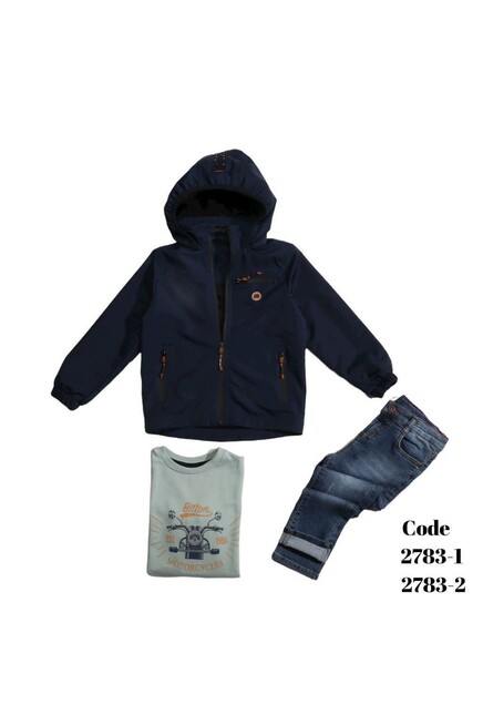 Baskili Sweatshirt Kot Pantolon Paraşüt Yağmurluk Takim