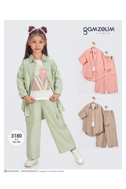 6-9 سنة فتاة بدله قميص مع سروال