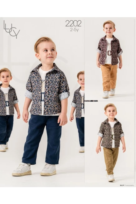 2-5 سنة صبي بدله تيشرت مع سروال