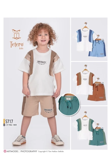 2-5 سنة صبي بدله تيشرت مع شورت