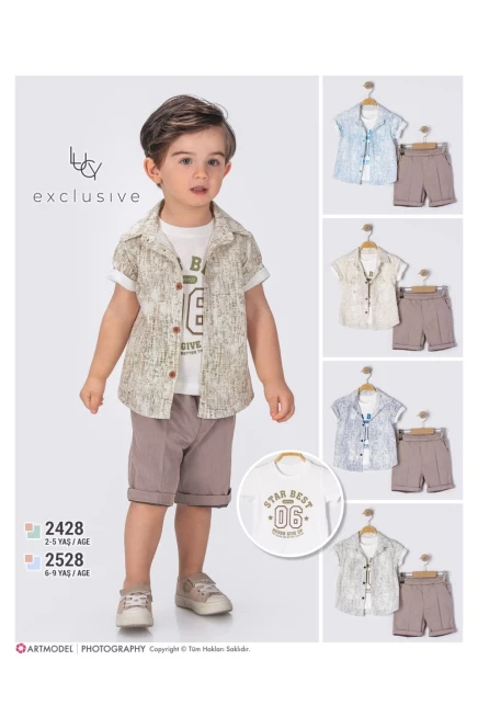 6-9 سنة صبي بدله قميص مع شورت