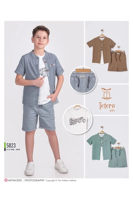 6-9 سنة صبي بدله قميص مع شورت