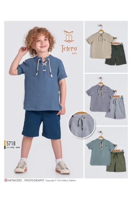 2-5 سنة صبي بدله تيشرت مع شورت