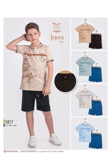 6-9 سنة صبي بدله تيشرت مع شورت