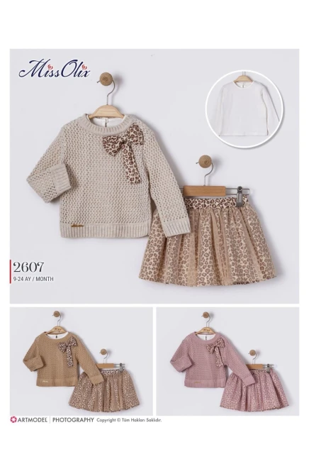 9-24 شهر فتاة بدله بلوزه مع تنوره