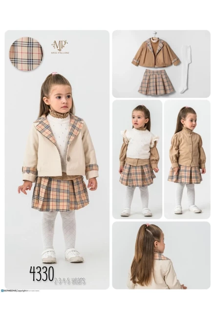 2-5 سنة فتاة طقم تنورة مع جاكيت