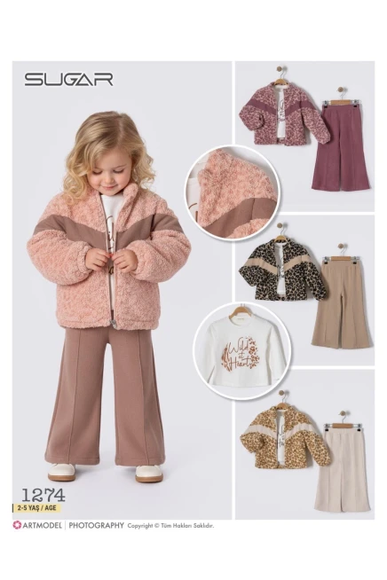 2-5 سنة فتاة بدله ستره مع سروال