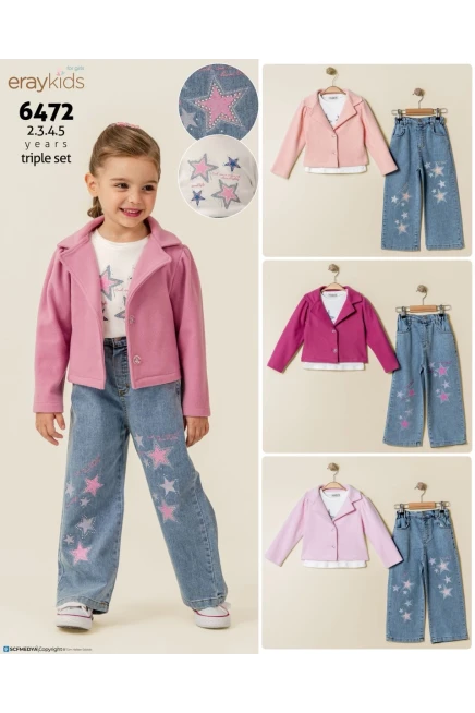 2-5 سنة فتاة بدله ستره مع سروال