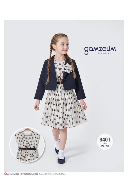 6-9 سنة فتاة فستان مع ستره