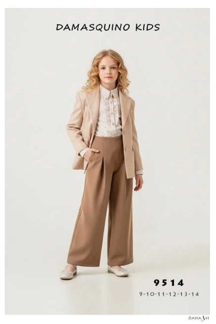 9-14 سنة فتاة بدله ستره مع سروال