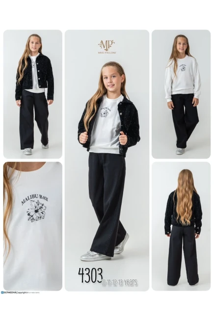 10-13 سنة فتاة بدله ستره مع سروال