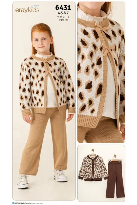 4-7 سنة فتاة ستره كارديجان مع سروال