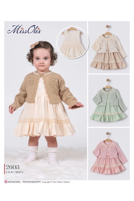 9-24 شهر فتاة فستان كارديجان