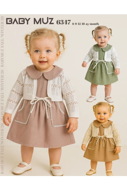 6-18 شهر فتاة فستان كارديجان