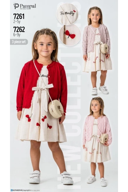 2-5 سنة فتاة فستان كارديجان