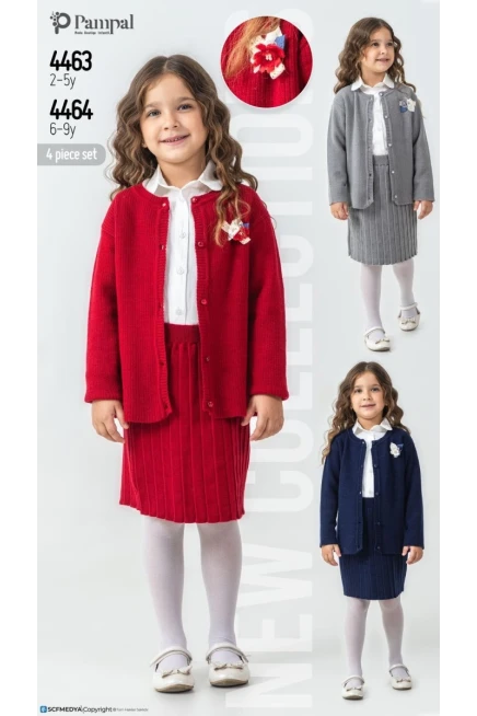 6-9 سنة فتاة  بدله تريكو مع تنورة