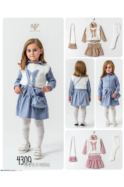 Süveterli Bluzlu Etekli Takım