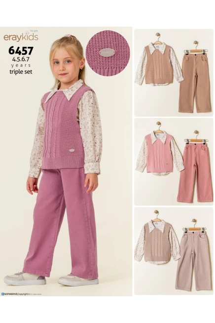 Süveterli Bluzlu Pantolonlu Takım