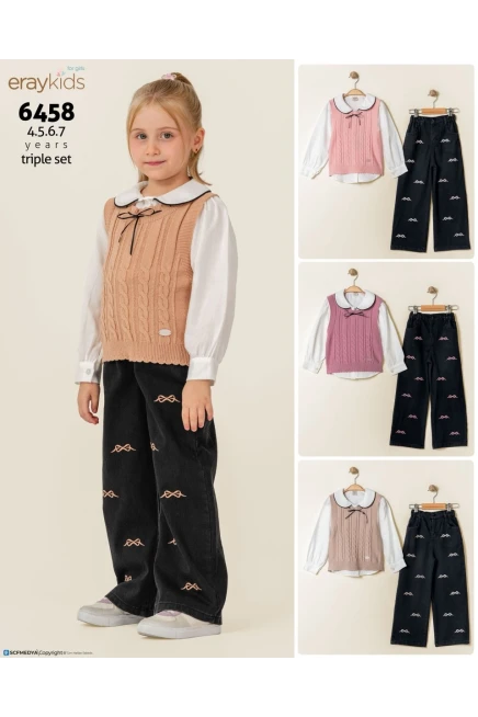 Süveterli Gömlekli Pantolonlu Takım