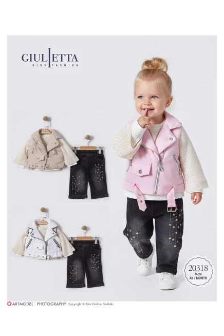 9-24 شهر فتاة بدله جيله مع سروال