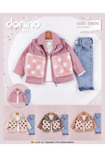 6-24 شهر فتاة بدله جيله مع سروال