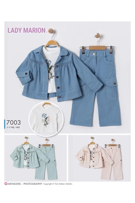 2-5 سنة فتاة بدله ستره مع سروال