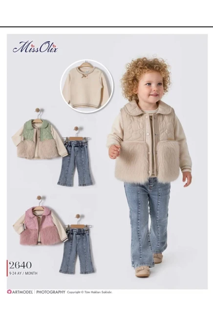 Yelekli Kazaklı Pantolonlu Takım