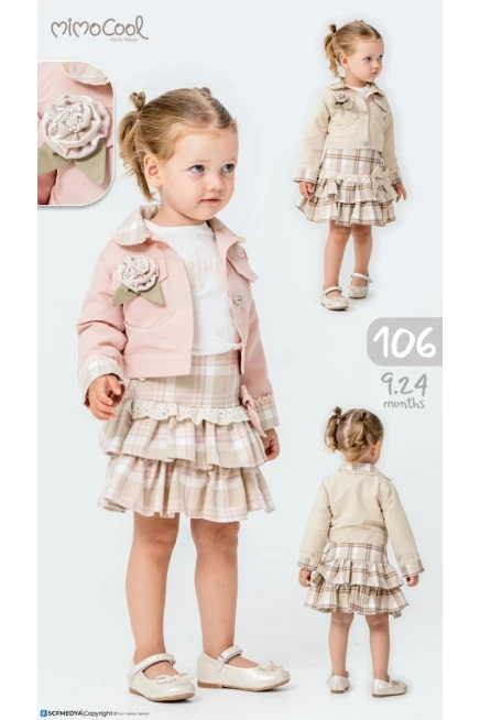 9-24 شهر فتاة طقم تنورة مع جاكيت