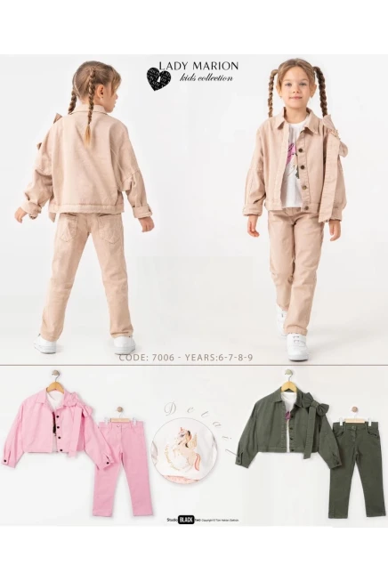 6-9 سنة فتاة بدله ستره مع سروال