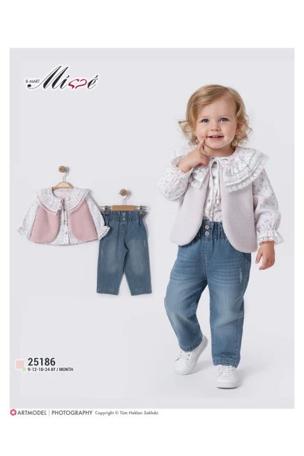 9-24 شهر فتاة بدله جيله مع سروال