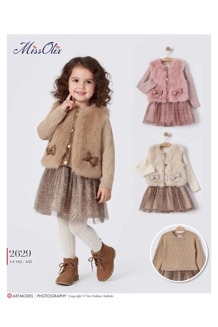 3-6 سنة فتاة فستان مع جيله