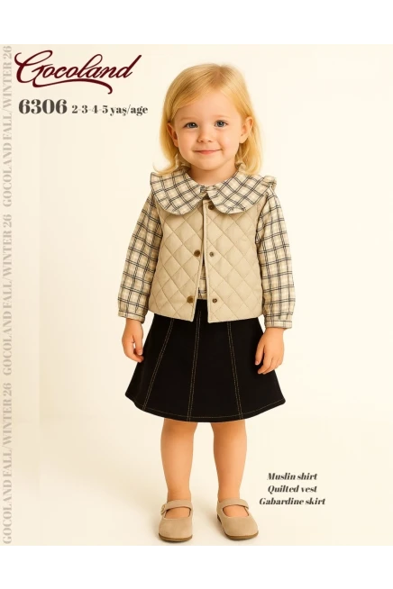 2-5 سنة فتاة طقم تنورة مع جيله