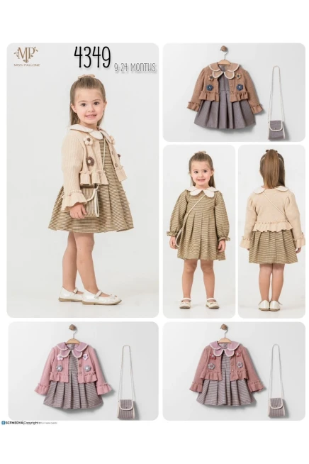 9-24 شهر فتاة فستان كارديجان