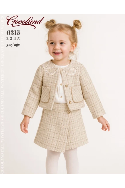 2-5 سنة فتاة طقم تنورة مع جاكيت