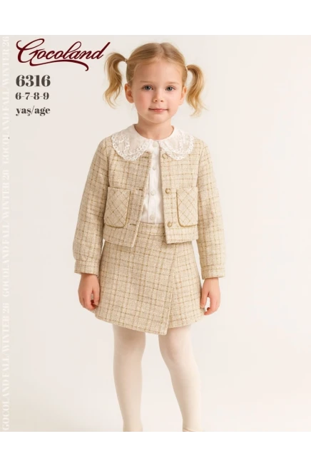 2-5 سنة فتاة طقم تنورة مع جاكيت