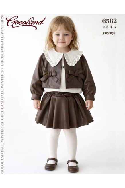 2-5 سنة فتاة طقم تنورة مع جاكيت