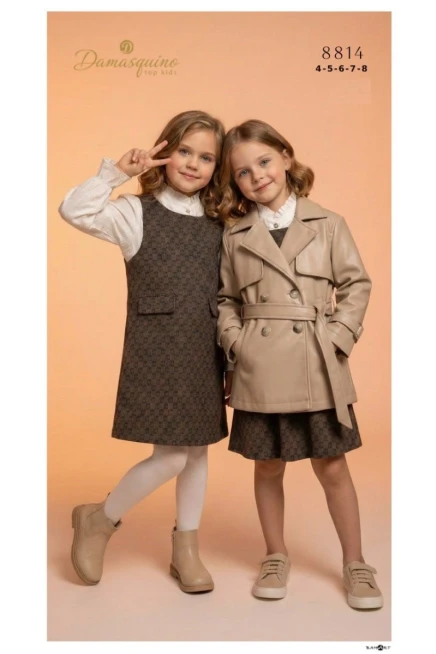 4-8 سنة فتاة فستان مع ستره