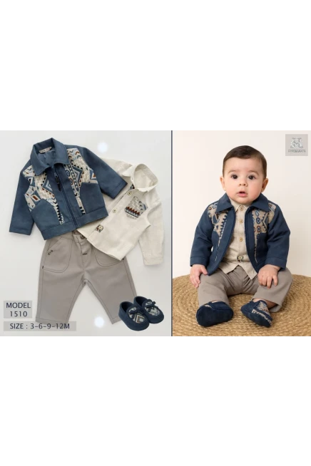 3-12 شهر صبي بدله ستره مع سروال