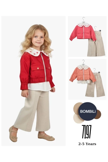 2-5 سنة فتاة بدله ستره مع سروال